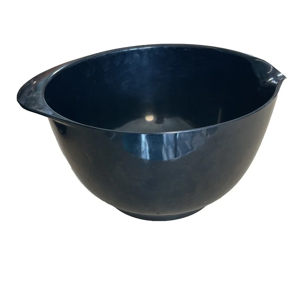 Vintage Rosti Denmark Mixing Bowls Lot of 2 Melamine 2L & 3L Black Nesting Spout